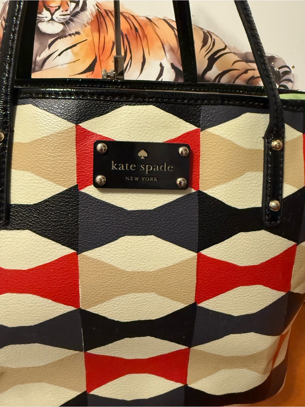 kate spade Multicolor Geometric Story Book Tote - Picture 2 of 13